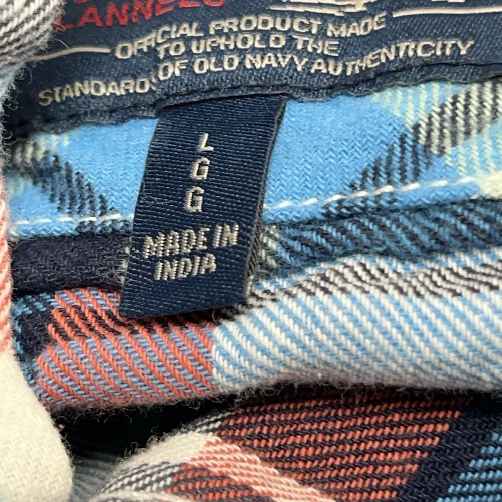 Old Navy Vintage Flannel Shirt Mens L Cotton Button Down Long Sleeve‎ Outdoor